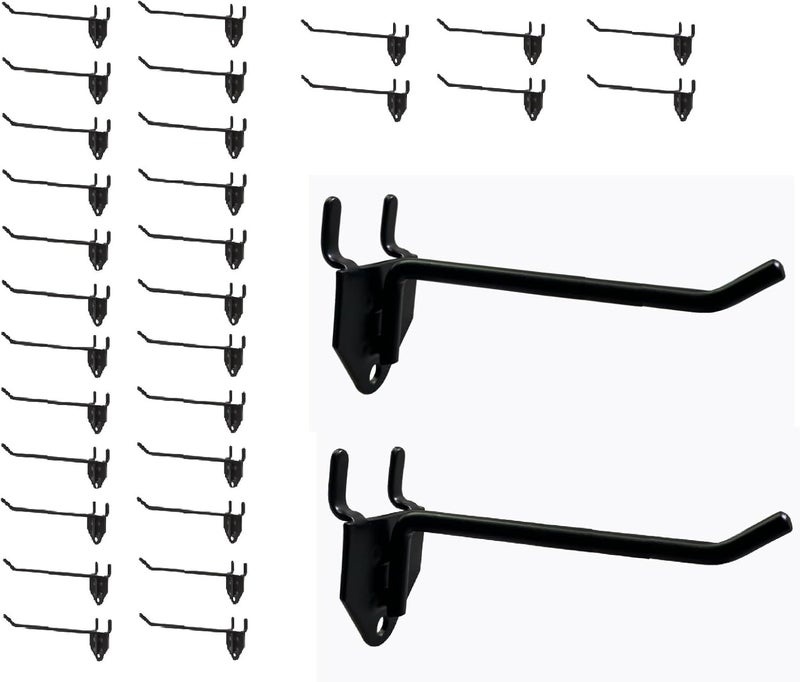 NectaCol 30 Packs 6-inch Long Metal Pegboard Hooks, Standard Hooks is Fit to Pegboard Panels - Image 1